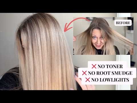 DIY Airtouch Highlights | How to Blend Roots While Growing Out Blonde (+ Subtle Gray Blending)