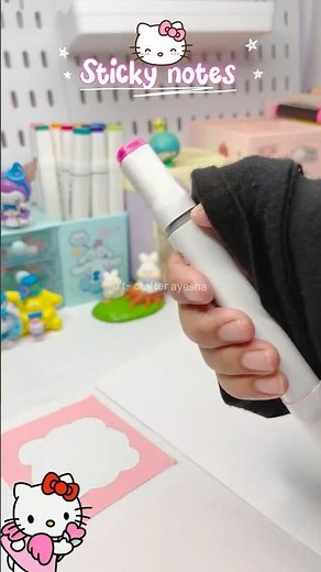 Hello kitty sticky notes #asmr #stationery #shorts