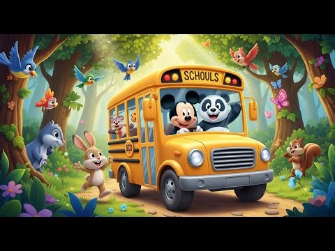 “Mickey Mouse’s School Bus Adventure with Little Rabbit & Panda 🐭🐰🐼 | Fun Kids Storytime”