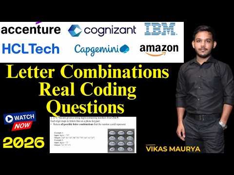 Letter Combinations Real Coding Questions #coding #interview ‪@VikasMauryaAcademy‬