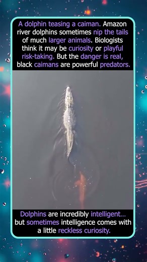 Dolphin Is Teasing a Deadly Caiman
