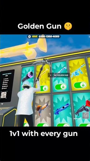 How to get the Golden gun in 1v1 with every gun 🤯 #1v1witheverygun #teamhive #fortnite #fyp