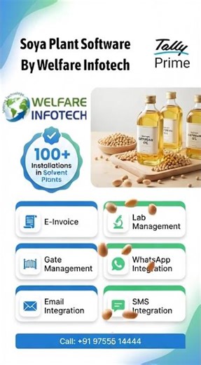 Soya Plant Software in Tally Prime - Welfare Infotech