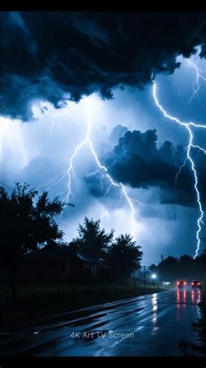 Heavy Rain & Intense Thunderstorm ⚡Extreme 4K Lightning 🌧️