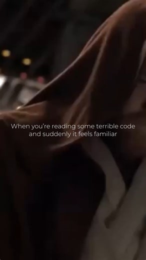 RelateVerse on Instagram: "Reading some absolutely terrible code… then realizing you wrote it yourself 😭 Every developer has that moment. #programming #coding #developerhumor #techmemes #softwaredeveloper #codinglife #programmerhumor #relatable #developerproblems #codingmemes #webdeveloper #computerscience #learncoding #shorts #youtubeshorts"