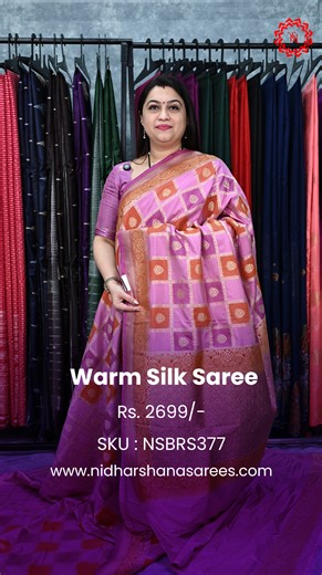 Nidharshana Sarees official on Instagram: "Product Code :- NSBR377 Product Name :- Warm Silk Saree 🔗 Shop Now: Click Here https://nidharshanasarees.com/products/warm-silk-saree-1 📌 How to Order: ✔ Visit our website: www.nidharshanasarees.com ✔ Order through our Mobile App for a faster checkout: 📲 Download on Play Store :- Play store link :- https://play.google.com/store/apps/details?id=com.nidharshanasarees 📲 Download on App Store :- https://apps.apple.com/in/app/nidharshana-sarees/id6587576