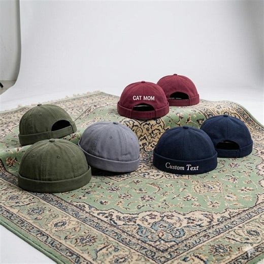 Custom Embroidered Docker Hat, Minimalist Streetwear Beanie, Personalized Name Logo - Etsy