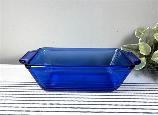 Vintage Anchor Hocking Cobalt Blue Glass Rectangular Loaf Dish: 1.5 Quart - Etsy