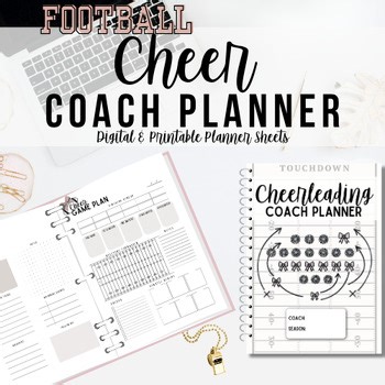 Football Cheerleading Coach Planner, Printable Digital Download PDF 2