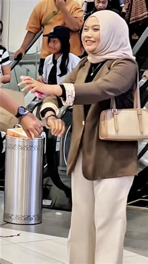 Handcuff prank escalator #funny