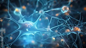An electron microscope of a brain cells synapses, displaying the complex network of quantum entanglement that allows for rapid information processing and communication in the nervous