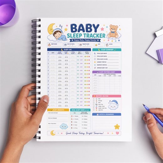 Baby Sleep Tracker Printable | Newborn Sleep Log Sheet | Infant Nap & Night Feeding Tracker | Daily Routine Planner for Moms - Etsy