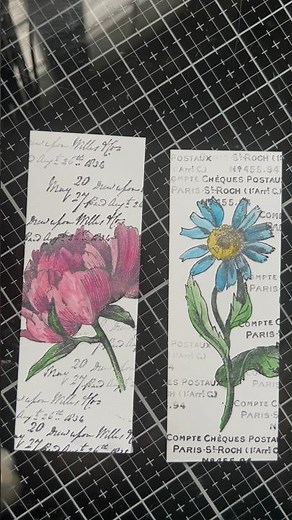 Tim Holtz Stamps: French Garden: Coloring with Ranger Distress Mica Crayons: Making Bookmarks