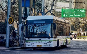 【4K60前方展望】运营了61年的无轨电车线路 上海巴士一公司24路 长寿新村→豆市街复兴东路 原速原声广角前方展望 Gopro Hero 8 Black