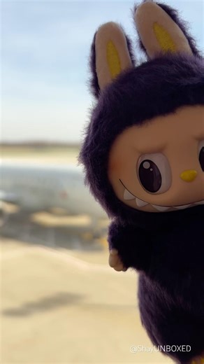 Guess where Purple Labubu is flying to? giving big energy! 💜 la bubu doll sing #labubu song
