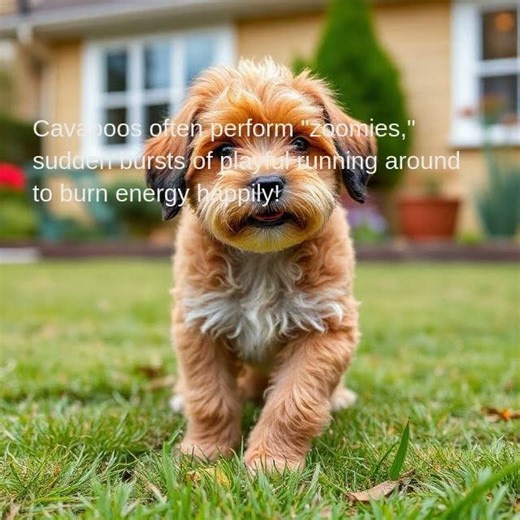 Cavapoos often perform "zoomies," sudden bursts of playful running around to burn energy happily!