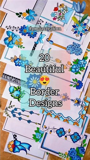 20 Easiest project designs one by one #frontpagedesign #borderdesigns #shorts