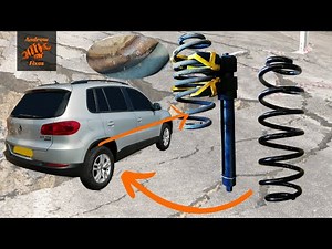 VW Tiguan rear spring replacement featuring Draper coil spring compressor kit
