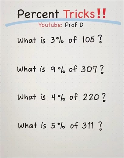 1.1M views · 9.4K reactions | How to Easily Solve a Percent Problem! 樂 | Prof D | Facebook
