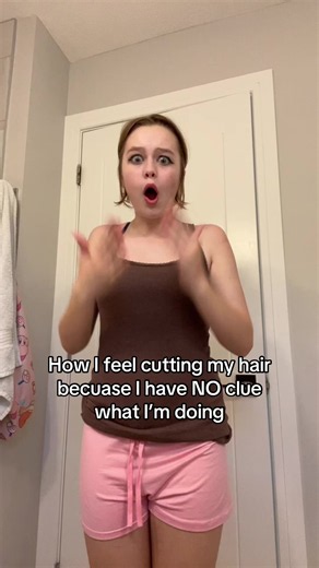 At least it came out cute #skit #idk #cutecore #haircut | cutting my own hair