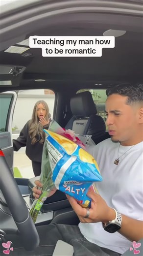 Teaching him how to be romantic… step by step. 💘#romanticboyfriend #romance #couplelove #cutecouple