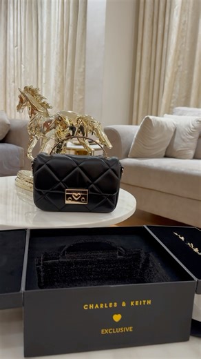 Quilted top-handle bag - Black with Gift Box#dubaifashion #unboxing #handbags