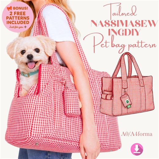 Pet Carrier Sewing Pattern PDF – Crossbody Dog & Cat Sling Bag, Quilted Tote Carrier Pattern, Step-by-step Instructions, Sizes - Etsy