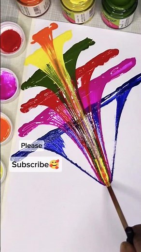 Easy and beautiful thread painting😱😍🎨 string pull art|| How to paint using thread #shorts
