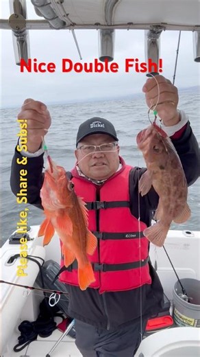 Nice Double Fish @Half Moon Bay, CA 07/23/2026 #rockfishfishing #rockfish