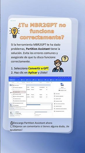 Soluciona el error MBR2GPT: Convierte MBR a GPT fácil y rápido #windows10 #windows #shorts