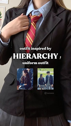 Elaine Alethea / Leinnns on Instagram: "an outfit inspired by Hierarchy uniform!! 👀 btw, is anyone else watching too? what do you think of the drama? 🤔 — current fav loafers, link 549b! #kdrama #outfitinspiration #hierarchy #koreanstyle #outfitideas"