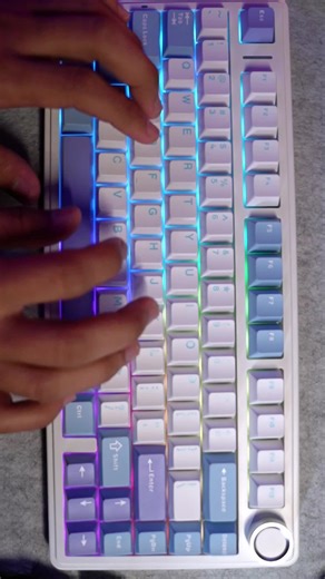 AULA F75: Keyboard Warna White Blue Purple yang Menawan