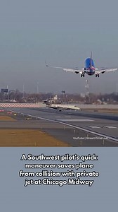 Sending love and gratitude to the pilots who performed this life-saving maneuver today! 💙💛♥️ Video captures near-miss between Southwest Airlines plane and jet on runway at Chicago’s Midway Airport CHICAGO — A near-miss has been confirmed between a Southwest Airlines plane and a jet on a runway at Chicago’s Midway International Airport. The incident happened around 8:50 a.m. Tuesday and was captured on video by StreamTimeLive. The video shows a Southwest plane attempting to land on the runway b