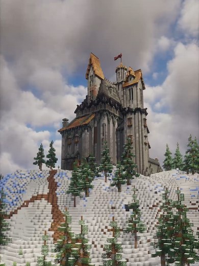 Snow Castle Build Ideas in Minecraft