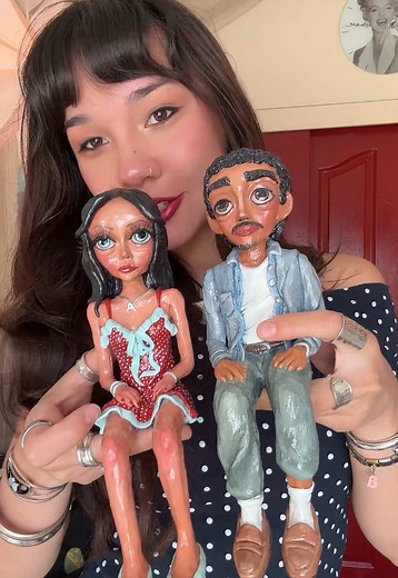Custom Ceramic Sculpture Commission — Cute Couple Figurines