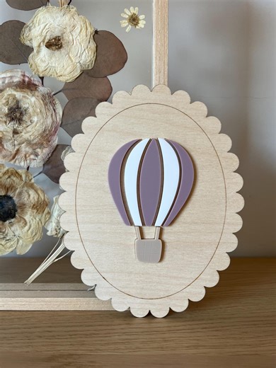 Hot Air Balloon Nursery Decor, Scalloped Wood Sign, Collage Wall Art - Etsy