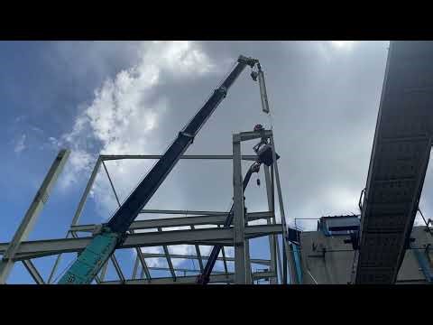 Steel Column Erection | Factory Structure Installation