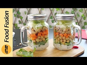 Protein Packed Creamy Chicken Salad in Mason Jar Recipe by Food Fusion