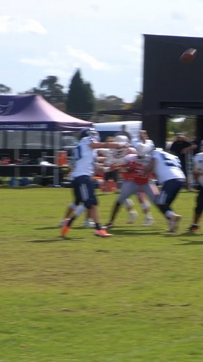 Twice the charm. Power hits #5 over the middle and over 2 Crusader defenders for the score #gridironvictoria #gridiron #americanfootball #Touchdown | Gridiron Victoria