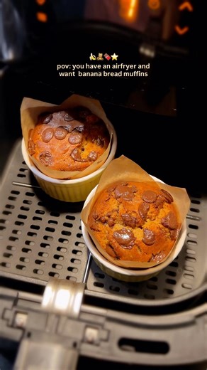pov: you have an airfryer and want banana bread muffins 🍌