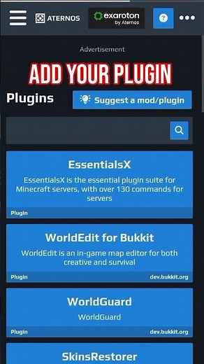how to add plugins in aternos server #shortsfeed #shorts