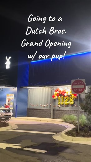 The @Dutch Bros Coffee near our house finally opened and our #pommeranian got a #pupcup and we got #stickers and #straws. So glad they are open. #florida