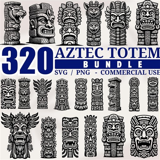 Aztec Totem Bundle SVG Files – Unique Tribal Designs for Cricut and Laser Cut Crafts – Instant Downloads - Etsy Australia