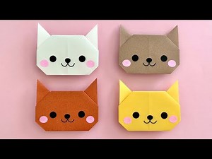 折り紙 簡単 可愛い 猫 折り方 Origami Easy Cute Cat ネコ 動物 Paper Craft DIY 종이접기 고양이 折纸 ОРИГАМИ КОТИК ИЗ БУМАГИ
