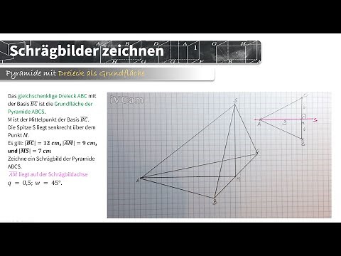 Schrägbild Pyramide - gleichschenkliges Dreieck als Grundfläche