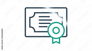 Certificate animated icon. suitable for user interface, provide visual feedback, etc. animated icon related to online course, education.