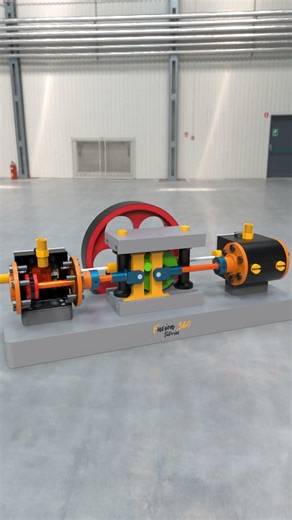 Scotch Yoke Steam Engine Explained |Direct Reciprocating Mechanism #mechanic #mechanism #engineering
