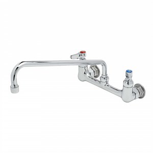 T&S B-2299 Wall Mounted Faucet with 14" Swing Spout, 23.09 GPM Stream Regulator, 8" Adjustable Centers, and Lever Handles