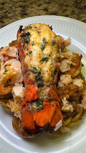 Jasmine Luv-Barrett on Instagram: "On today’s episode of “I don’t cook, but my husband does” @tallguycarreviews_ is making his shrimp and lobster pasta for a romantic date night at the house 😋🥰🥰🍷 #cooking #foodlover #foodie #lobster #lobsterpasta"