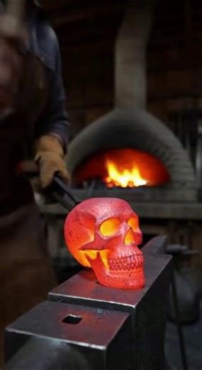 hand-forged iron skull